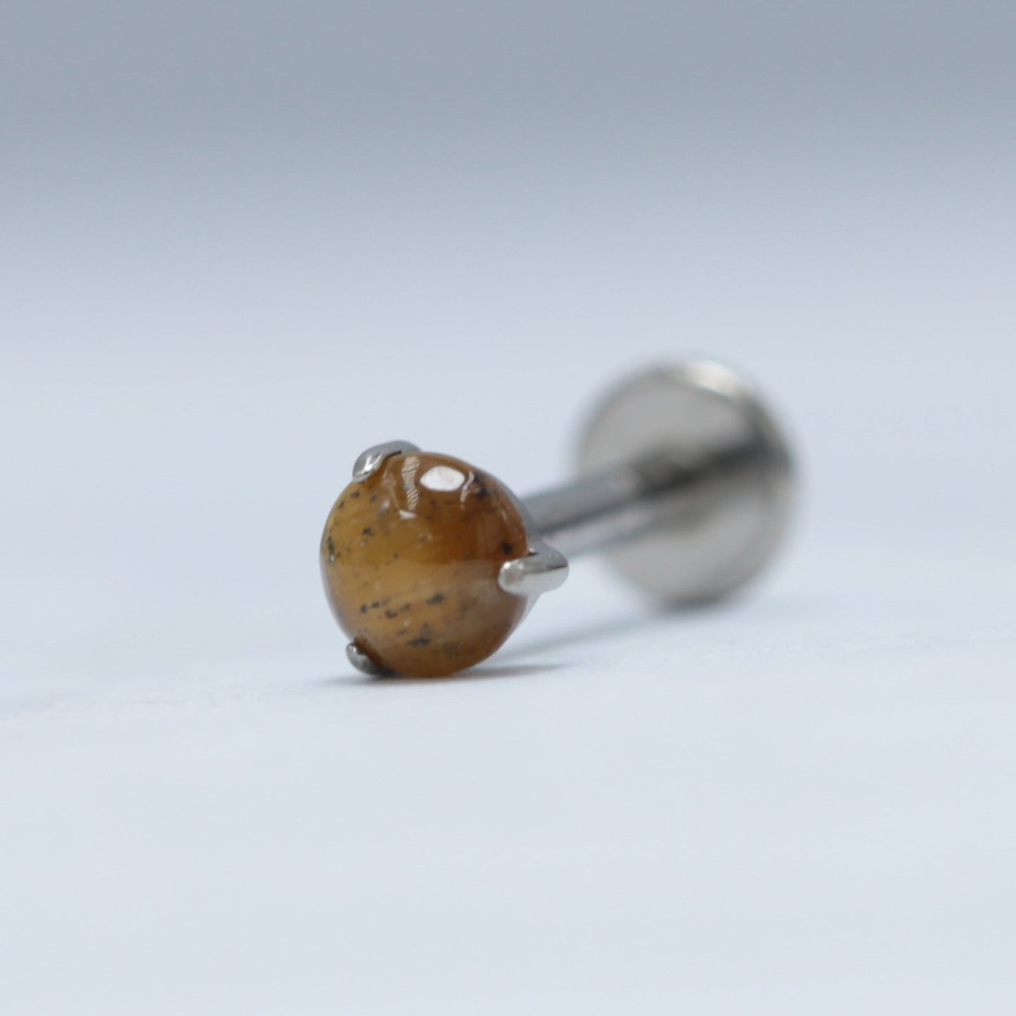 16G ASTM F136 Titanium Labret Stud Nature Stone