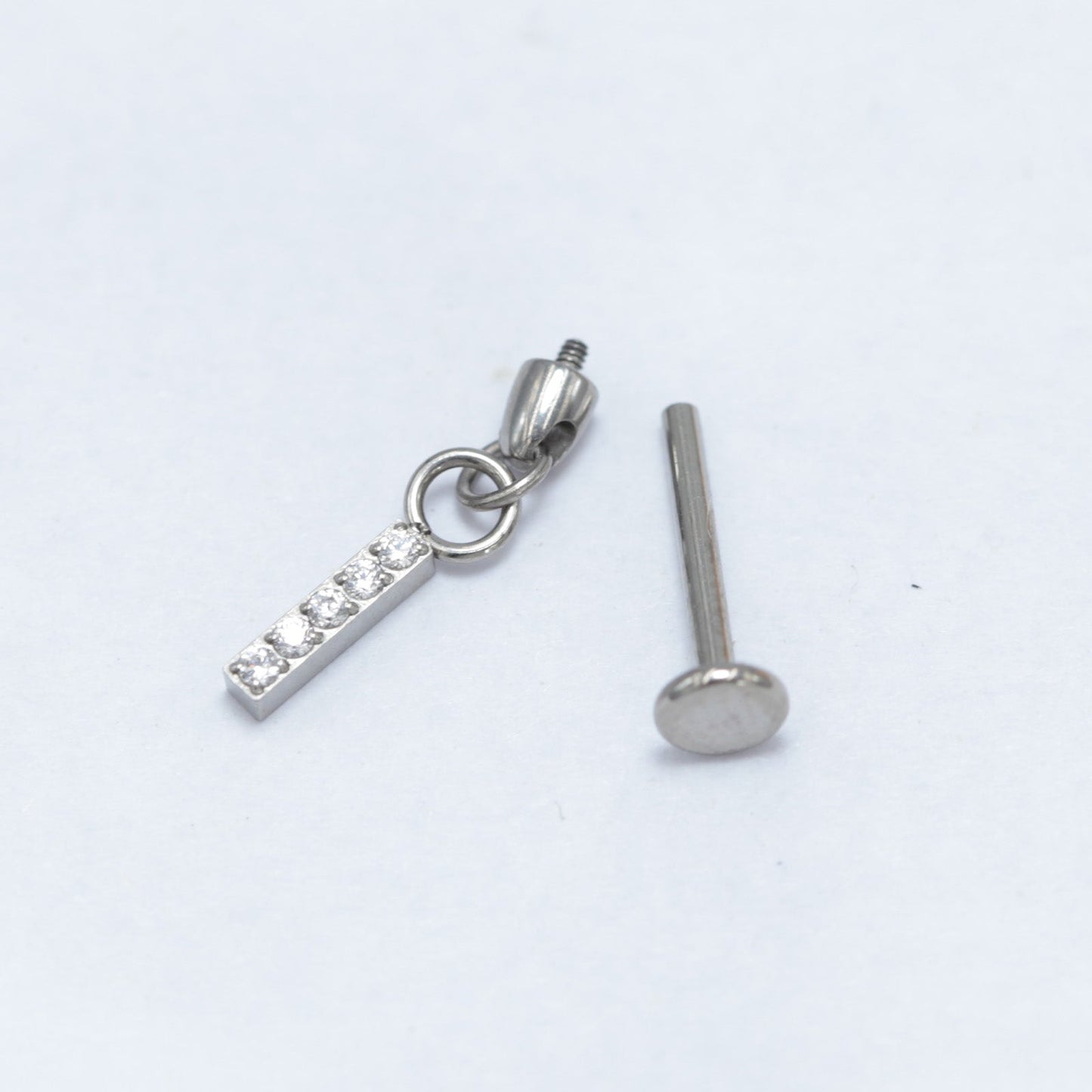 16G ASTM F136 Titanium Pendant Labret Stud