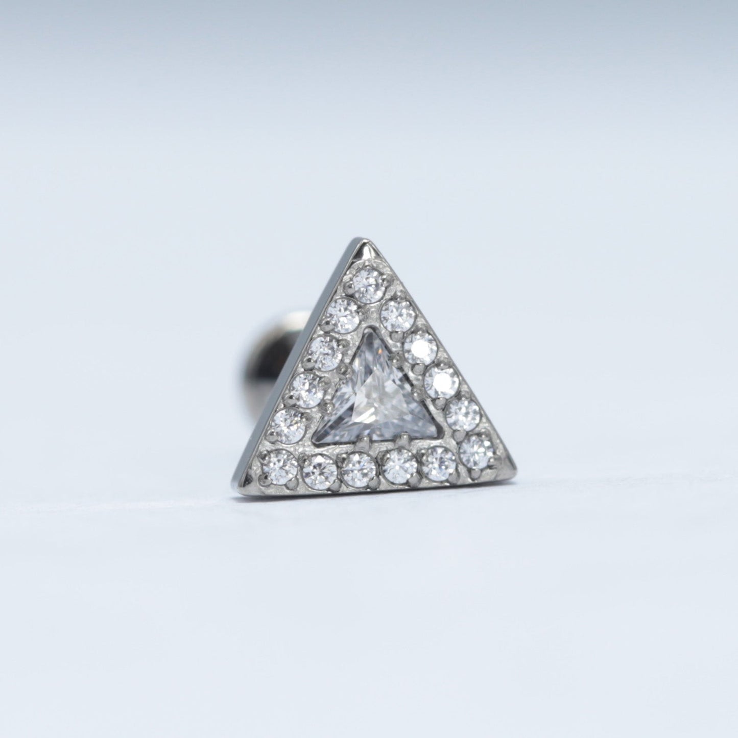 16G ASTM F136 Titanium Labret Stud Heart Triangle Waterdrop Star CZ