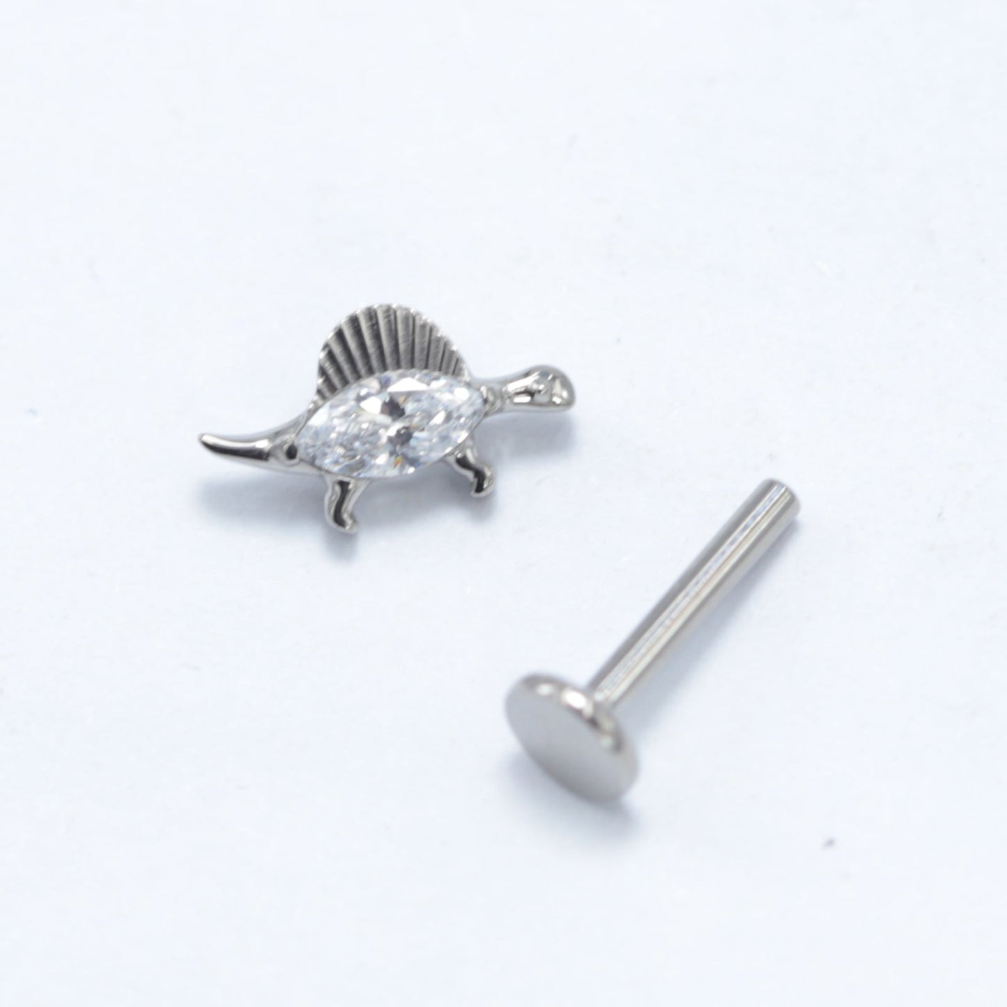 16G ASTM F136 Titanium Larbet Stud Dinosaur Stegosaur