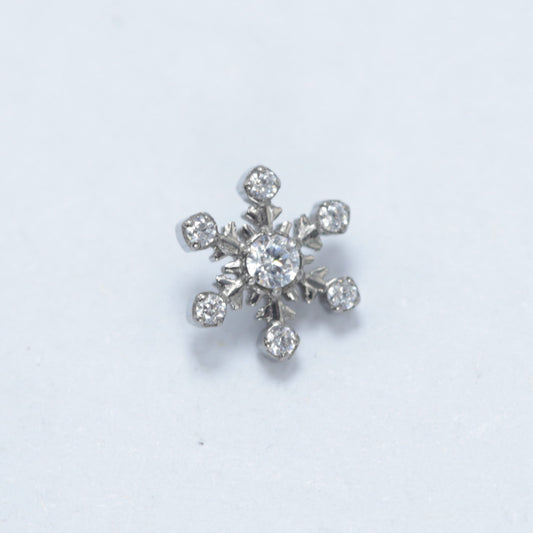 16G ASTM F136 Titanium Snow Cubic ZIrconia Labret Stud