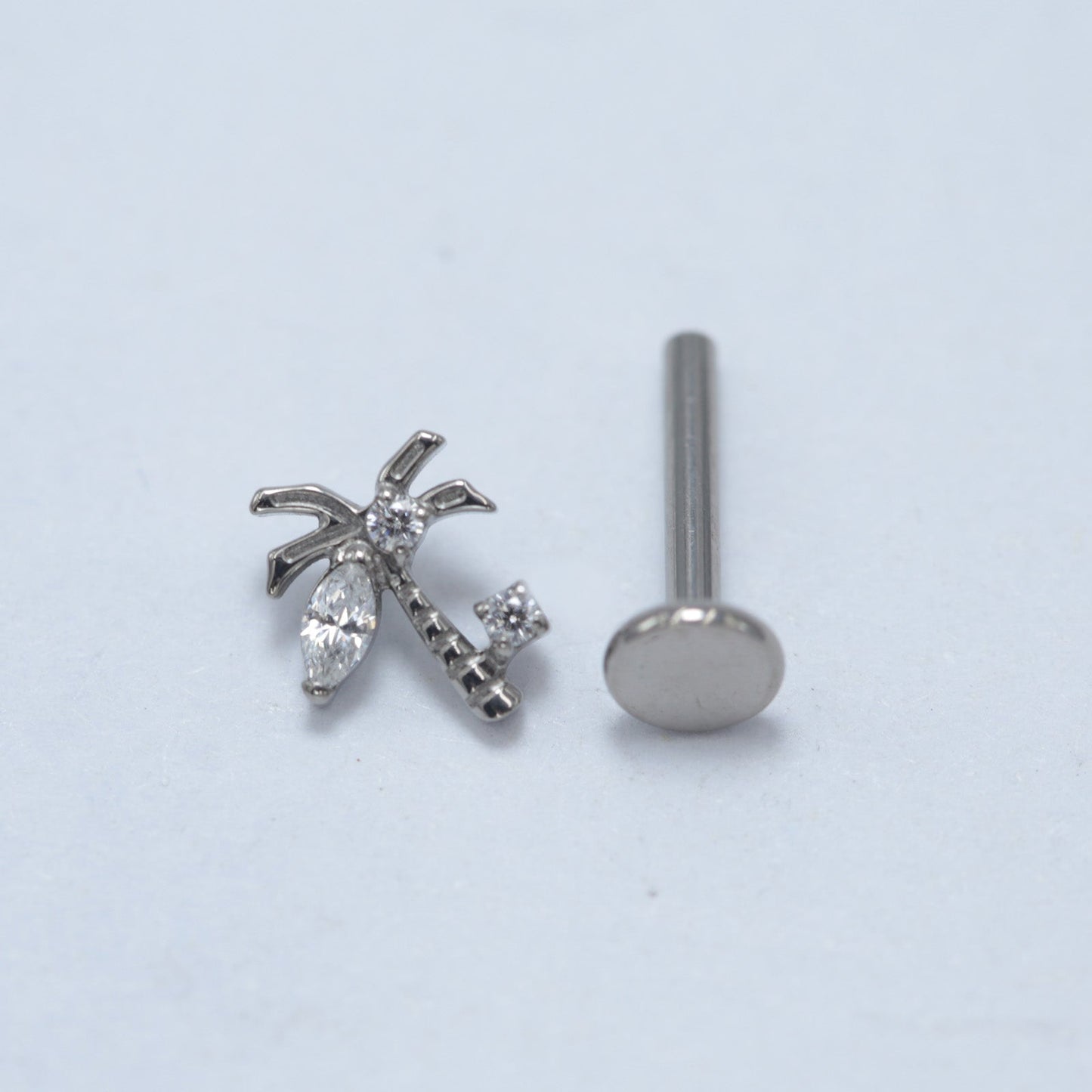 16G ASTM F136 Titanium Coconut Tree Labret Stud