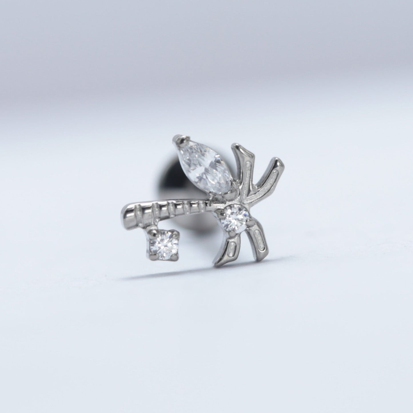 16G ASTM F136 Titanium Coconut Tree Labret Stud