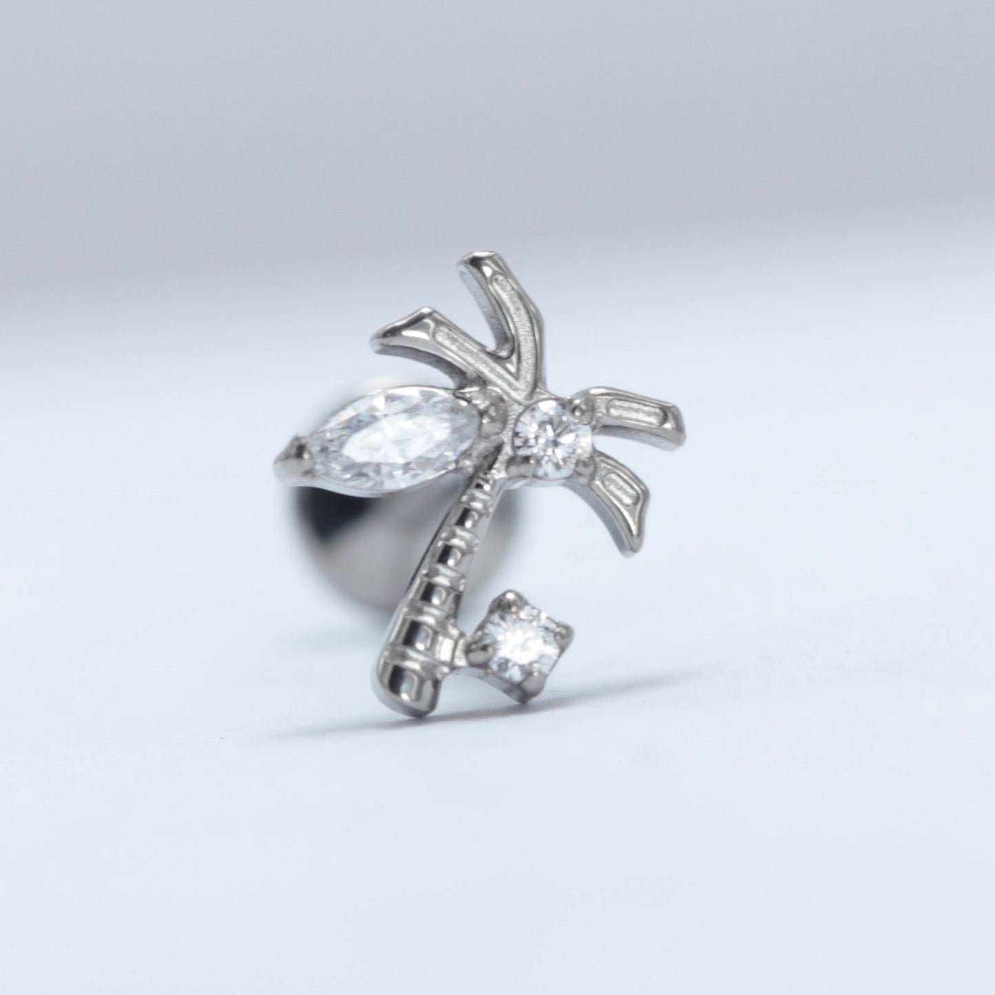 16G ASTM F136 Titanium Coconut Tree Labret Stud