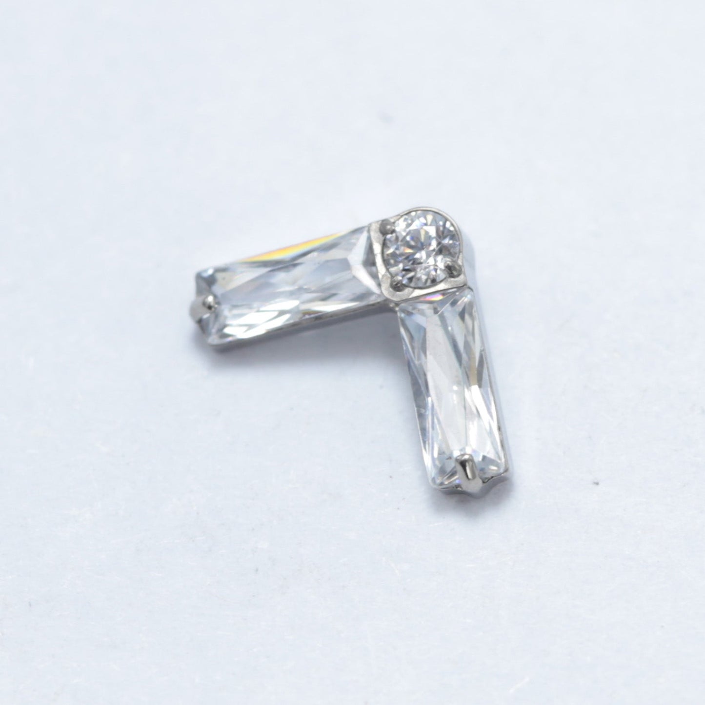 16G ASTM F136 Titanium CZ Labret Stud