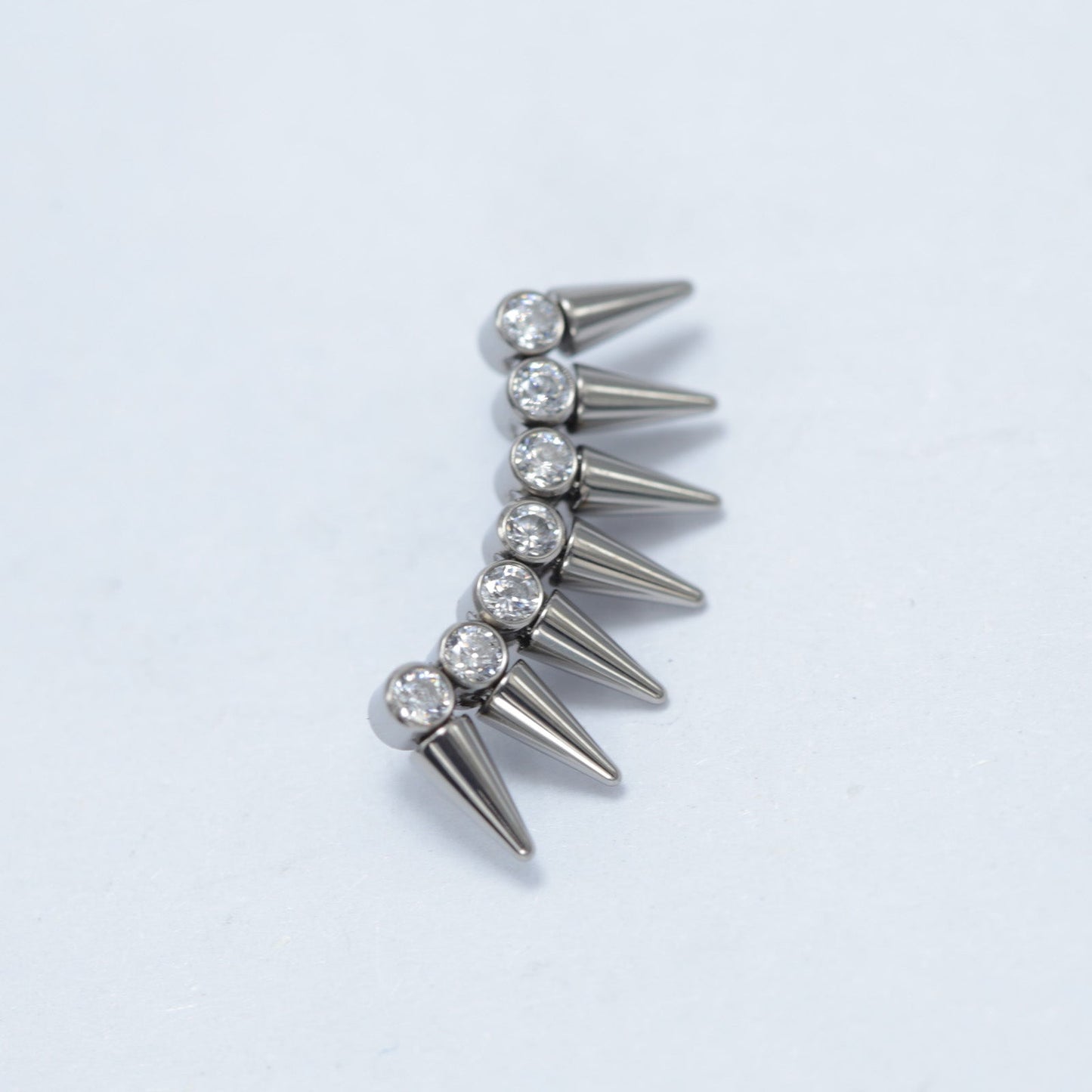 16G ASTM F136 Titanium Spike Cubic Zirconia Labret Stud