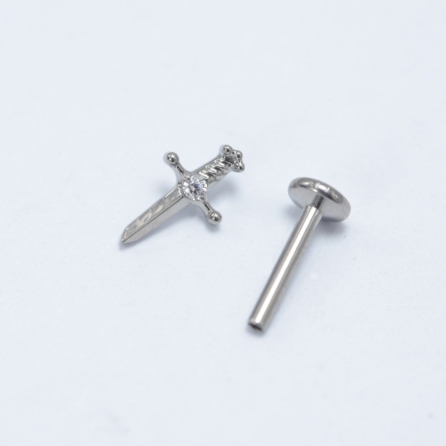 16G ASTM F136 Titanium Labret Dagger Sword