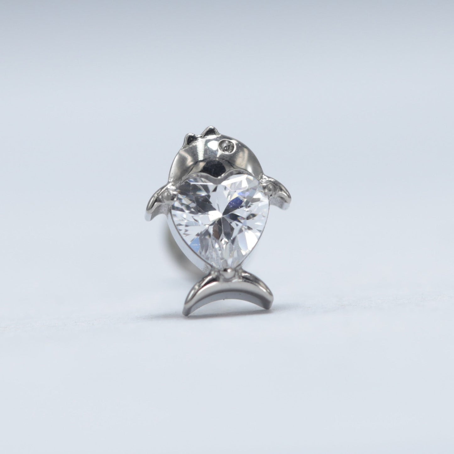 16G ASTM F136 Titanium Labret Stud Fish