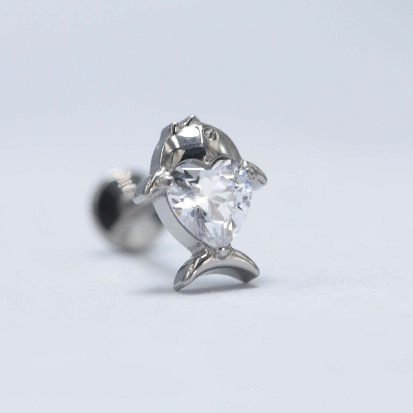 16G ASTM F136 Titanium Labret Stud Fish
