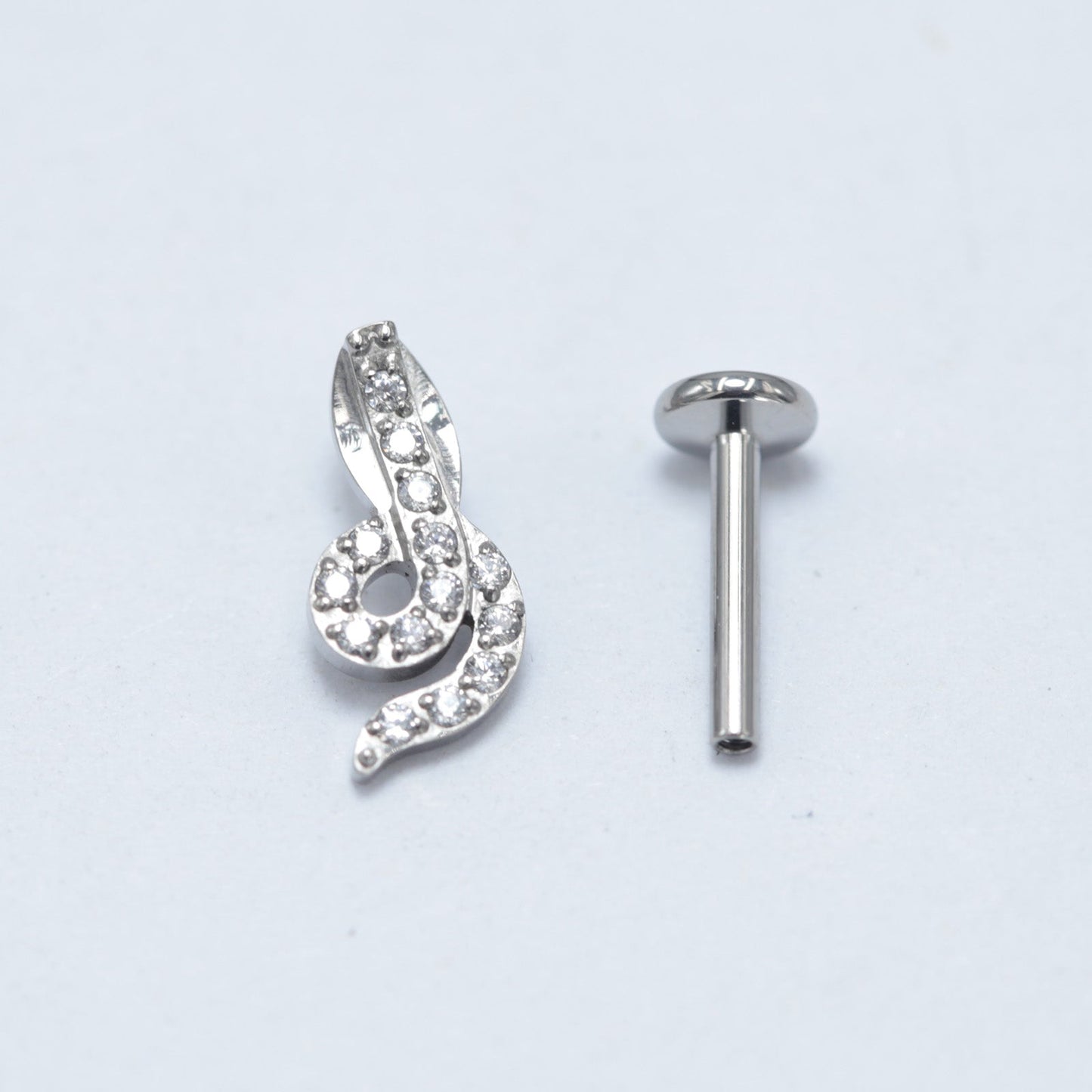 16G ASTM F136 Titanium Snake Labret Stud