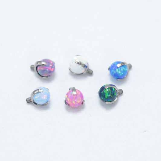 16G 14G ASTM F136 Titanium Claw Setting Opal Ball Piercing Replacement Accessory