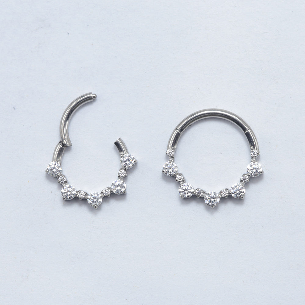 16G ASTM F136 Titanium Septum Clicker Ring Hoop