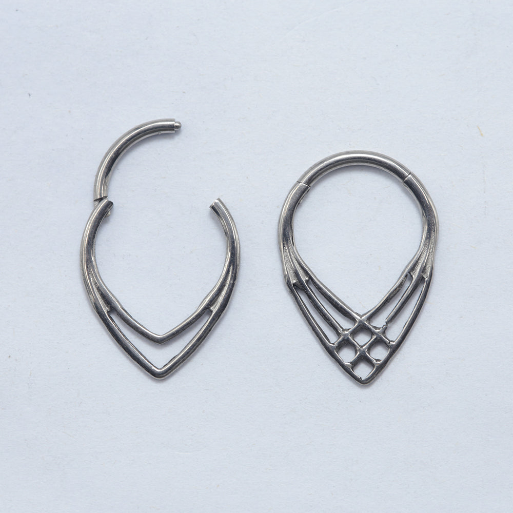 16G ASTM F136 Titanium Septum Clicker Daith Nose Ring Hoop