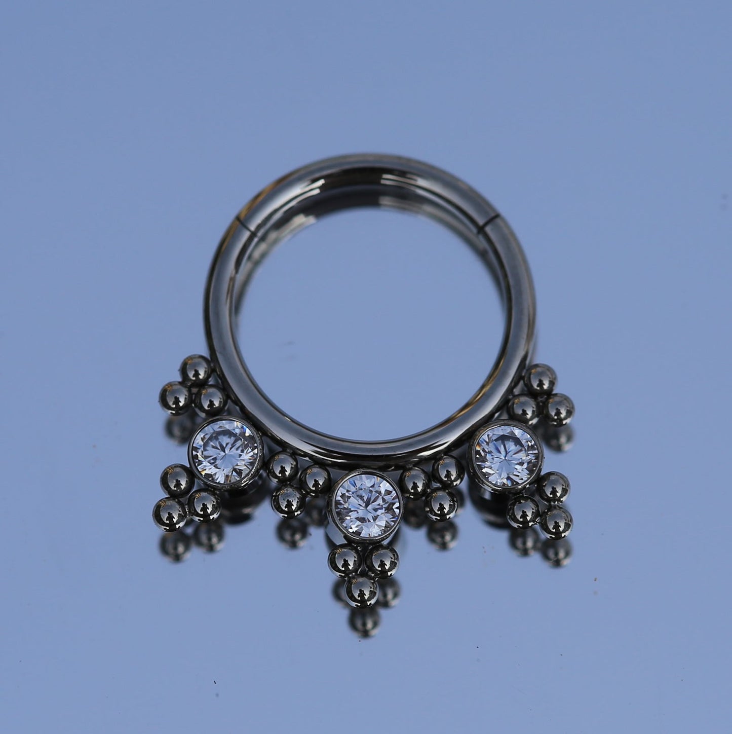 16G  ASTM F136 Titanium Septum Clicker Piercings Jewelry