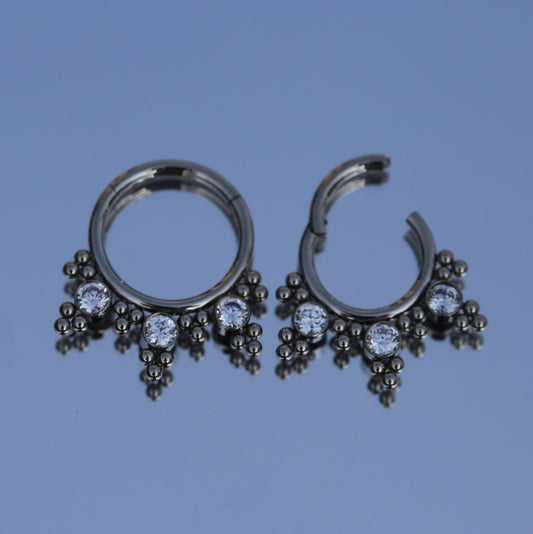 16G  ASTM F136 Titanium Septum Clicker Piercings Jewelry