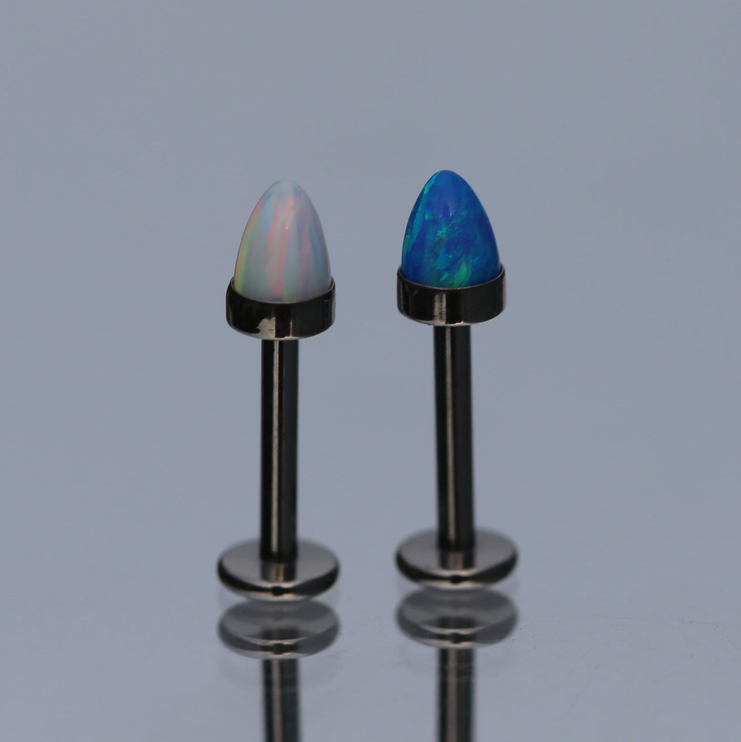 16G ASTM F136 Titanium Bullet Opal Labret Stud Piercing Jewlery