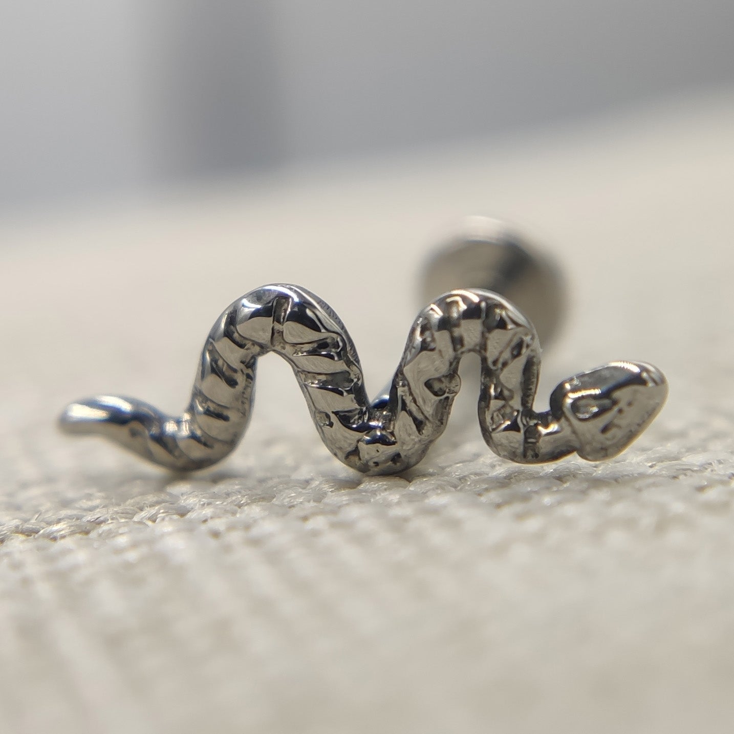 16G ASTM F136 Titanium Iron Snake Labret