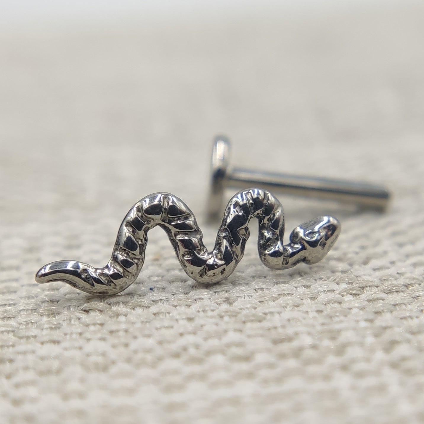 16G ASTM F136 Titanium Iron Snake Labret