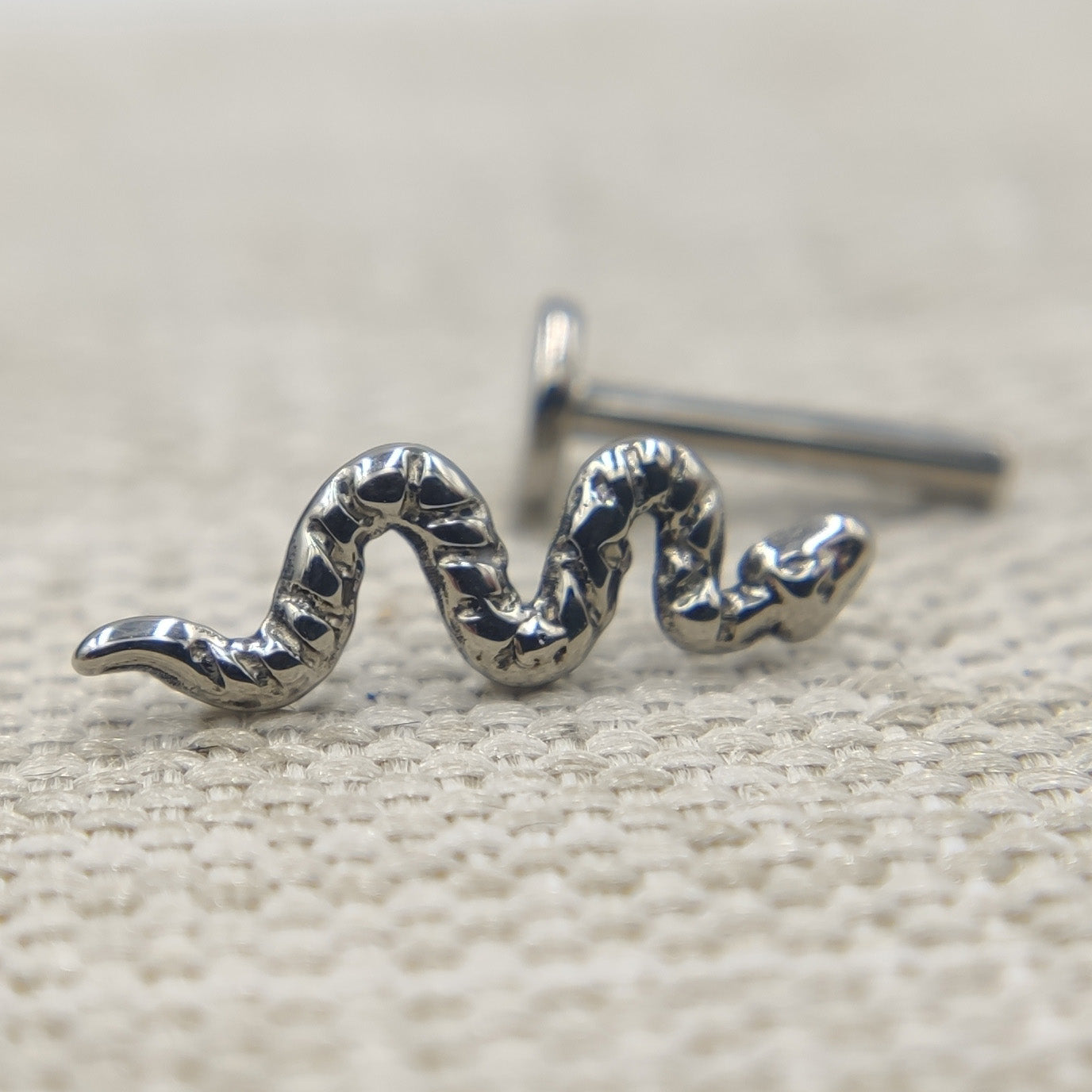 16G ASTM F136 Titanium Iron Snake Labret