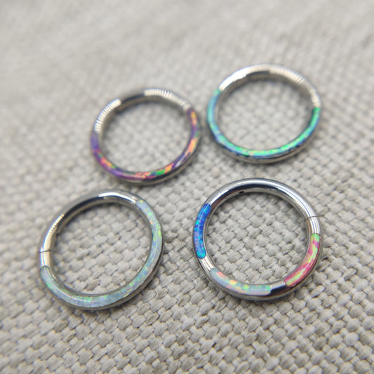 16G Implant Grade Titanium ASTM F136 Opal Ring Septum Clicker