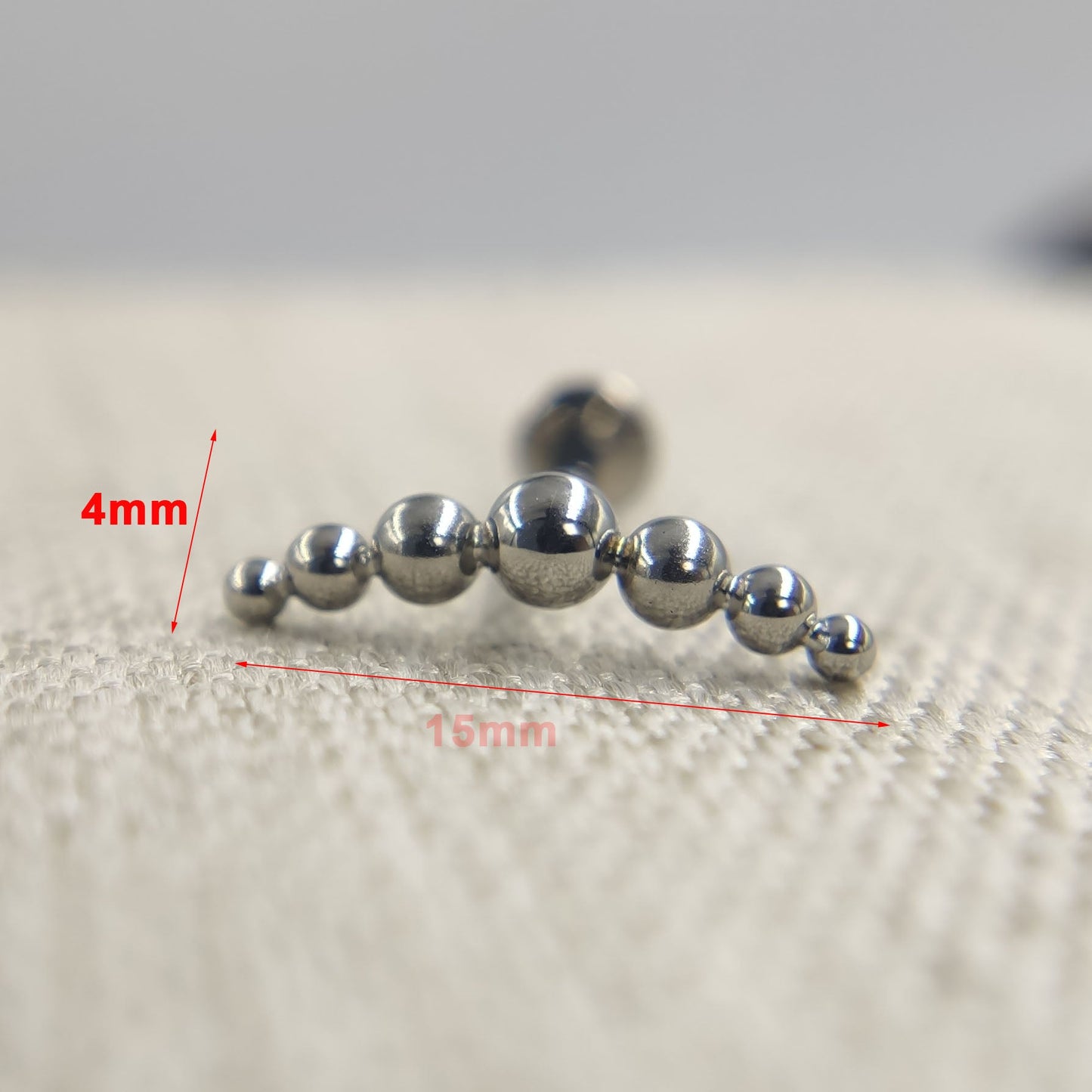 16G ASTM F136 Titanium Labret with Beads