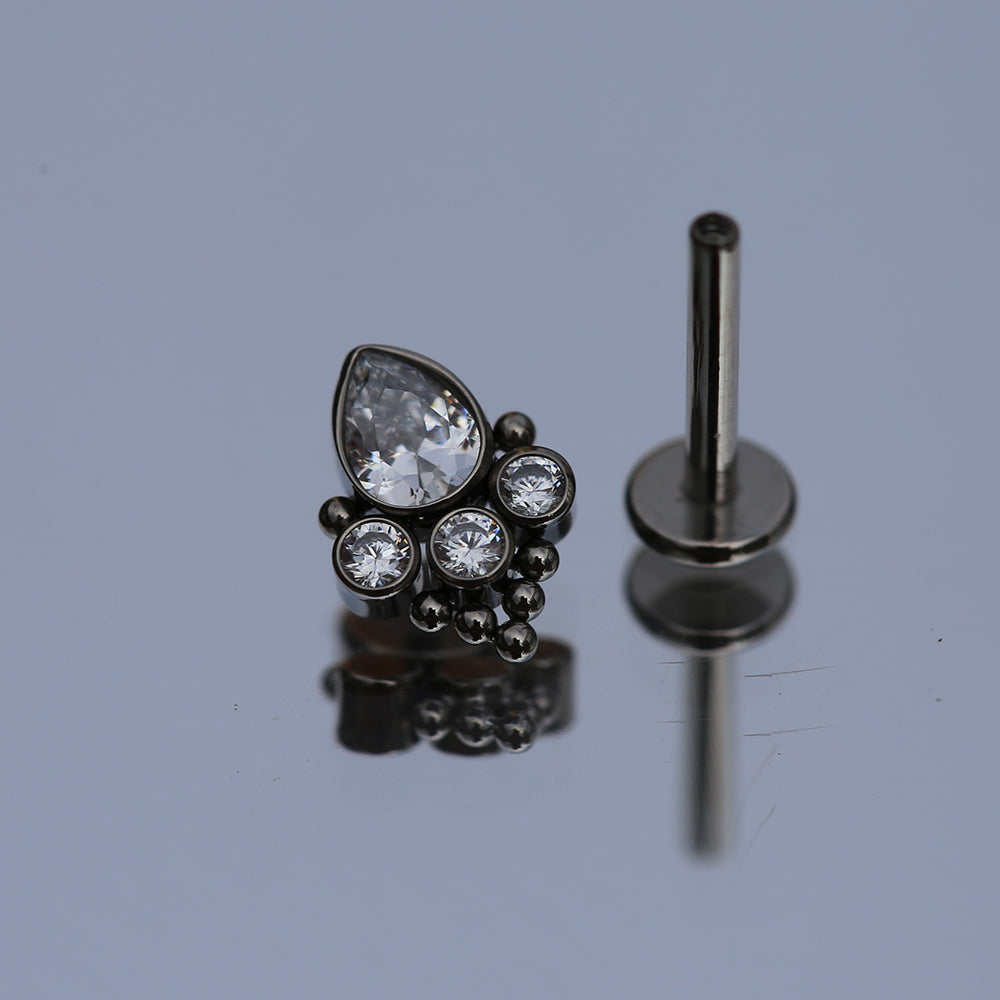 16G ASTM F136 Titanium Labret Stud