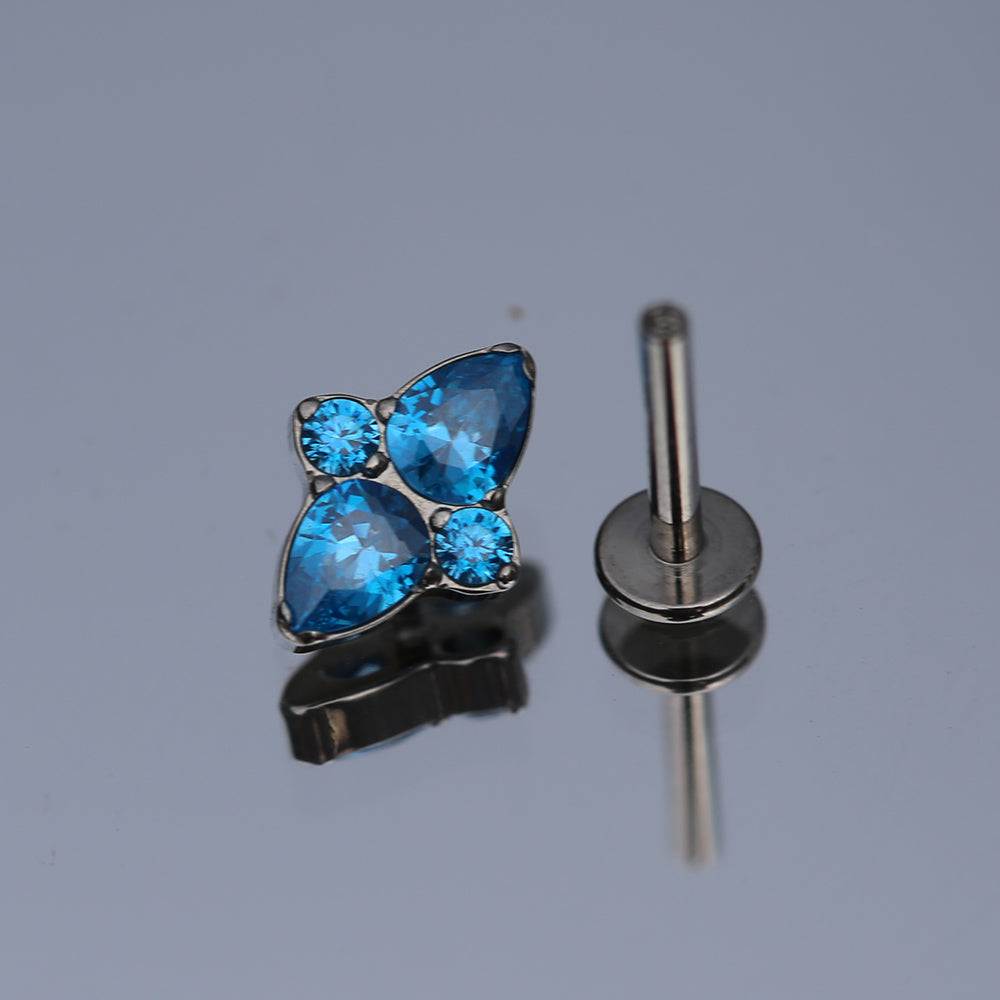 16G ASTM F136 Titanium Internal Thread Labret Stud