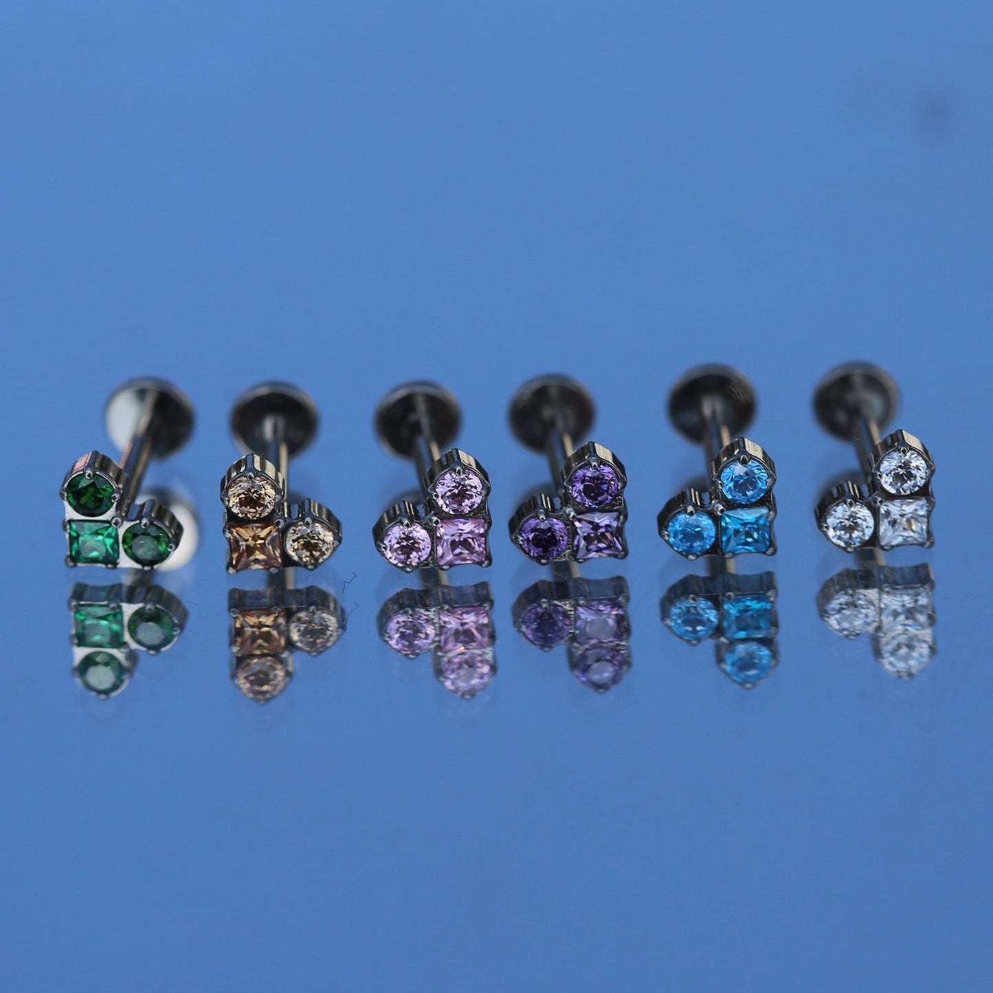 16G ASTM F136 Titanium Internal Threaded Heart CZ Labret