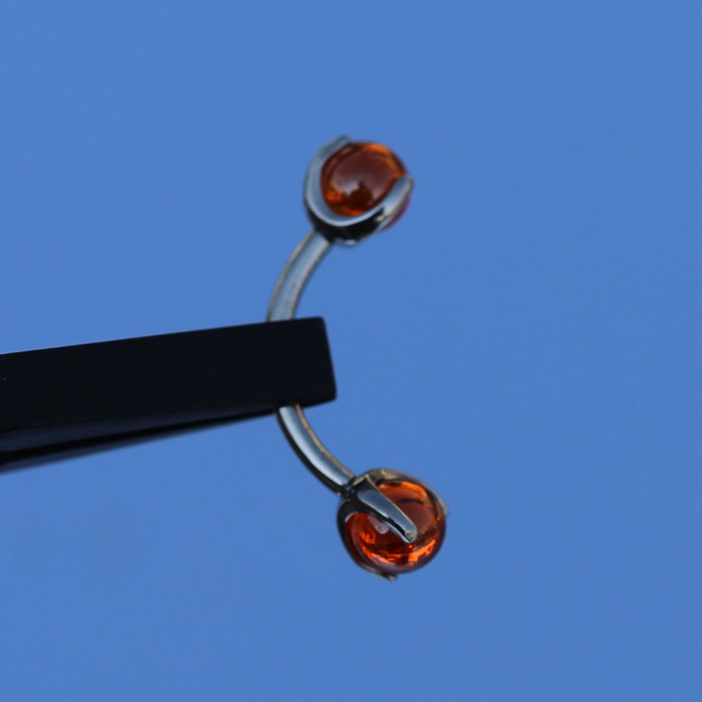 16G 14G ASTM F136 Titanium Curved Barbell Eyebrow Rook Piercing Barbell Crystal