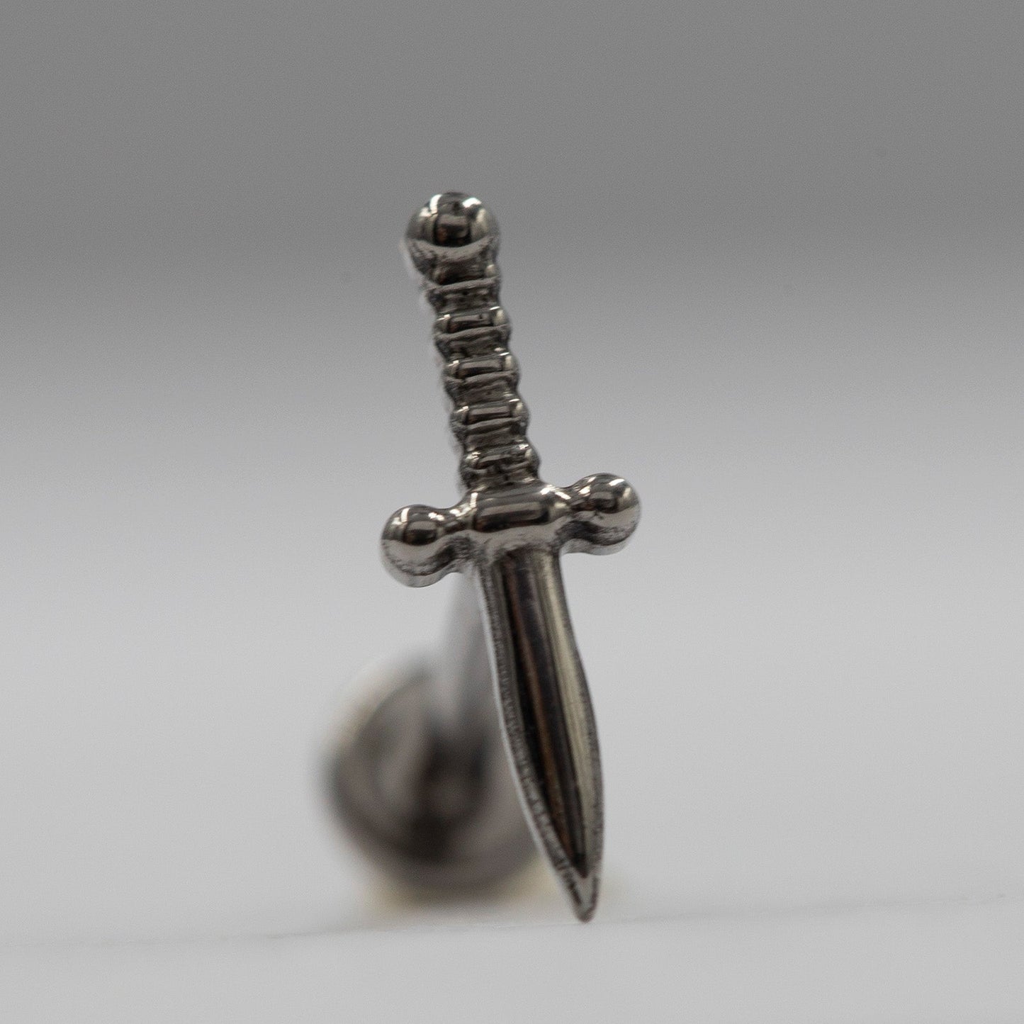 16G ASTM F136 Titanium Internal Thread Labret Stud Dagger Sword