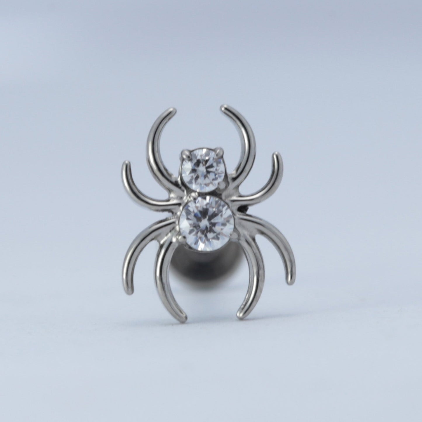 16G ASTM F136 Titanium Spider CZ Labret Stud