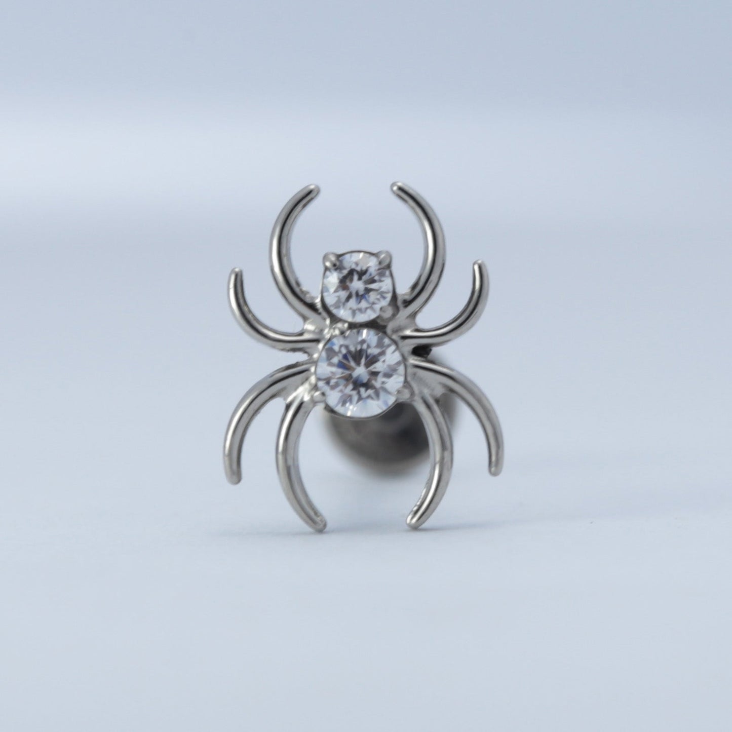 16G ASTM F136 Titanium Spider CZ Labret Stud