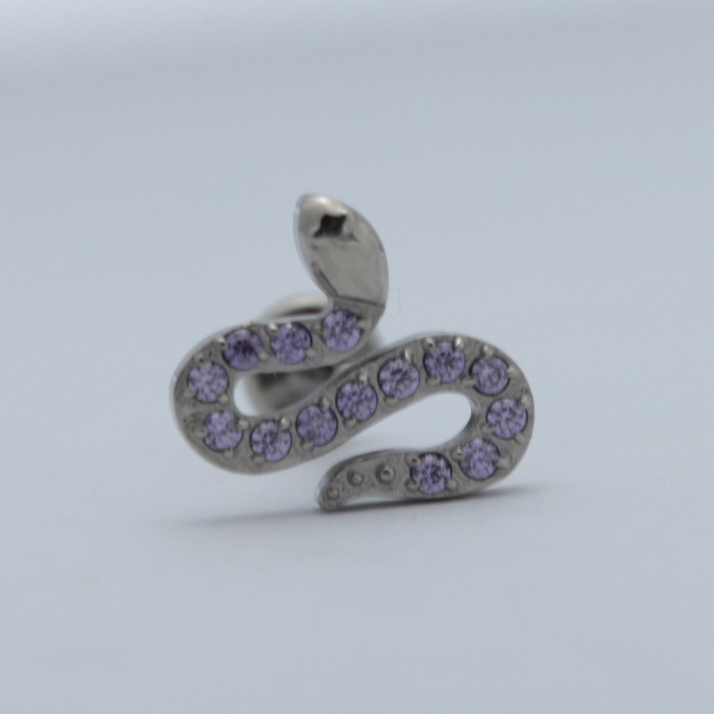 16G ASTM F136 Titanium Larbet Stud Snake CZ