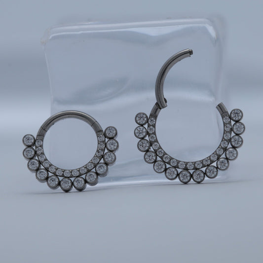 16G ASTM F136 Titanium Septum Clicker Ring Hoop