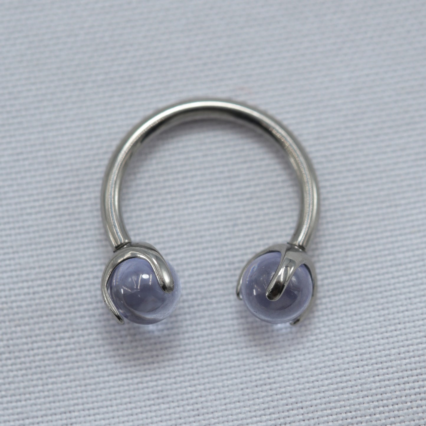16G Implant Grade Titanium ASTM F136 Curved Barbell Horseshoe with Crystal