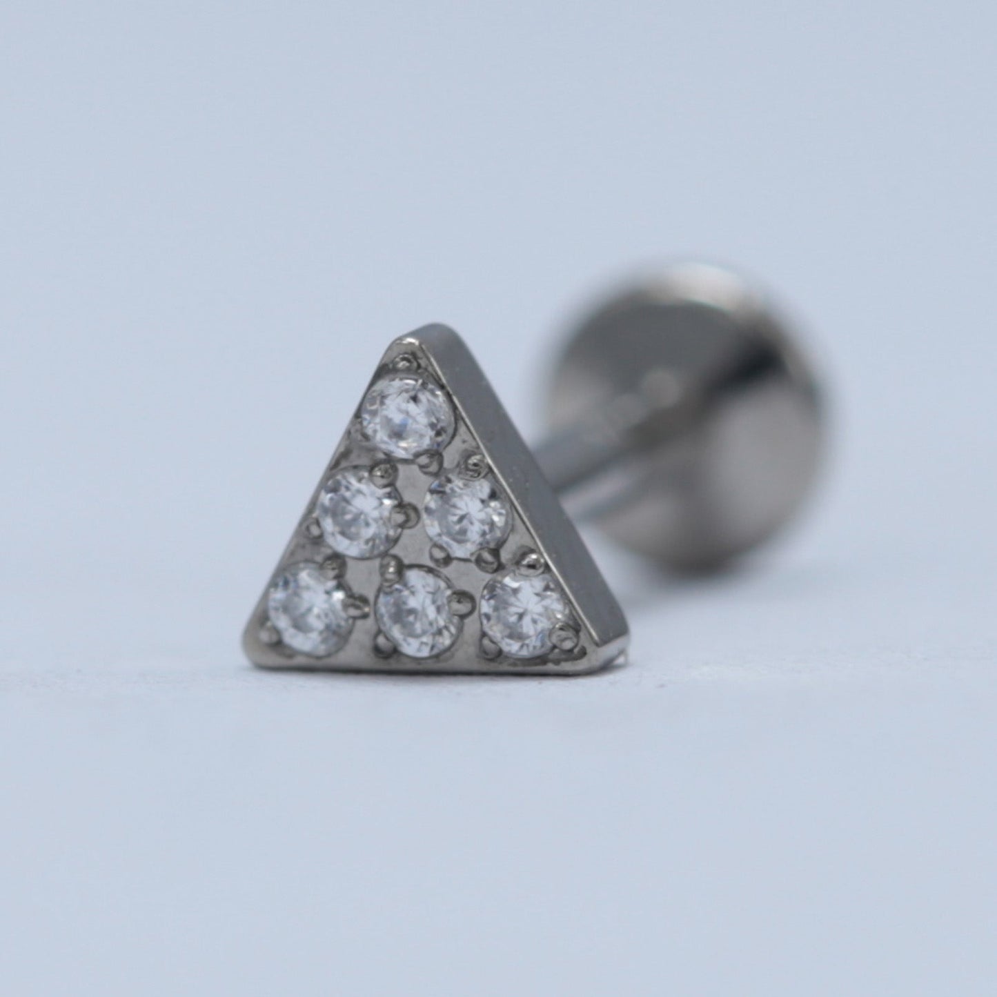 16G ASTM F136 Titanium Labret Stud CZ