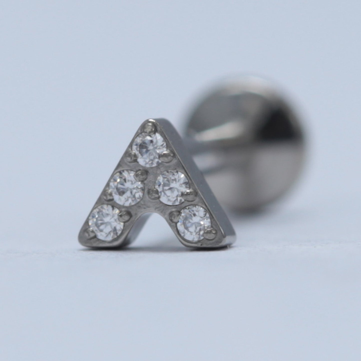 16G ASTM F136 Titanium Labret Stud CZ