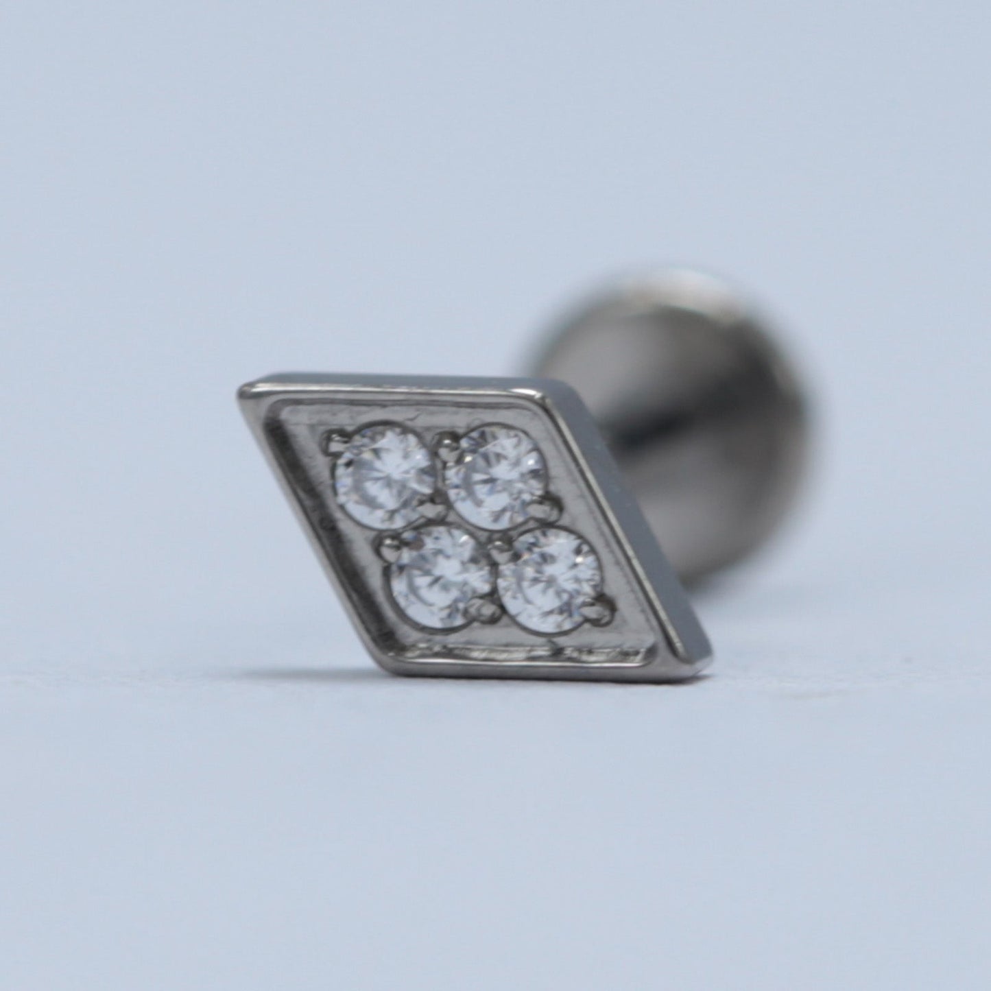 16G ASTM F136 Titanium Labret Stud CZ