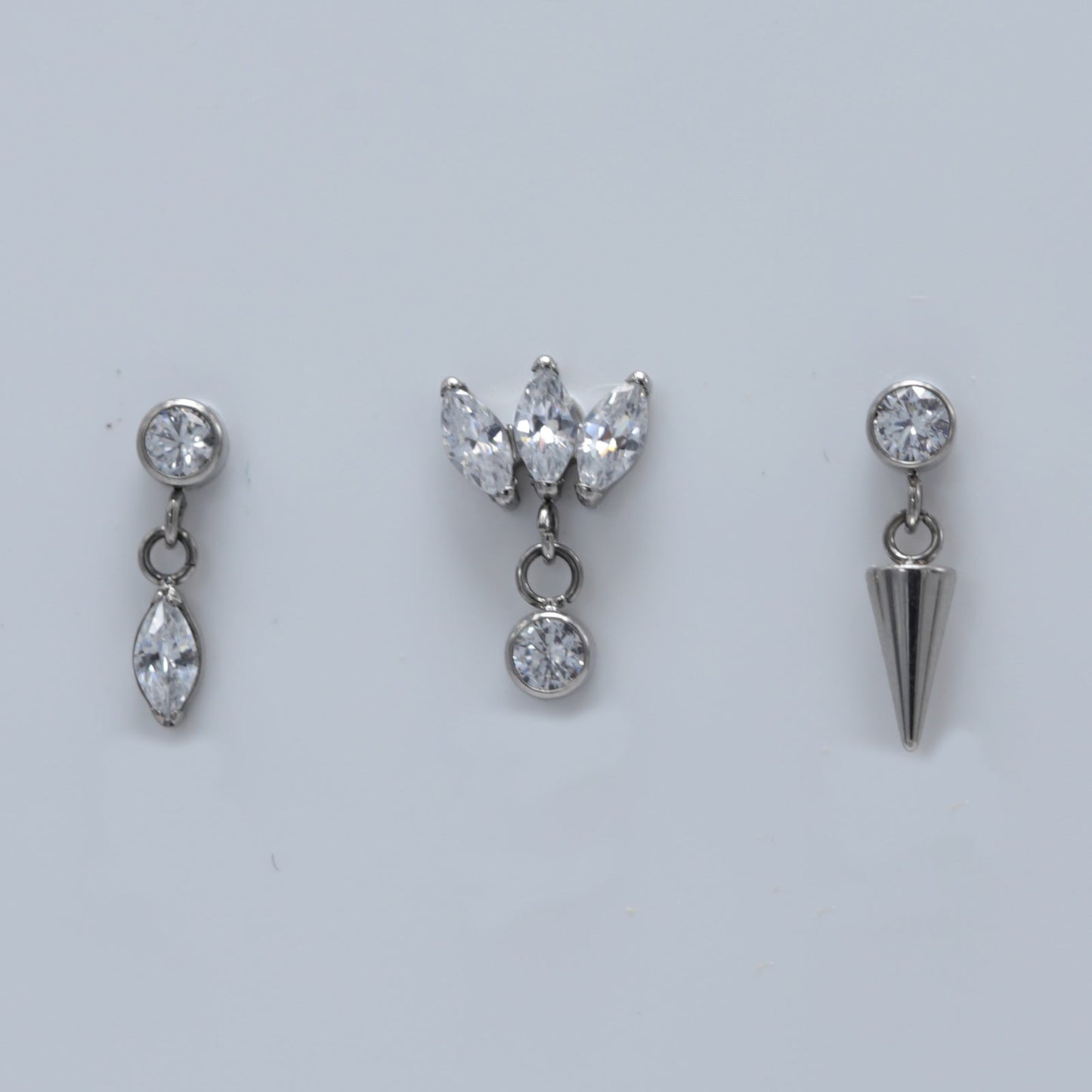 16G ASTM F136 Titanium Dangling Pendant Labret Stud