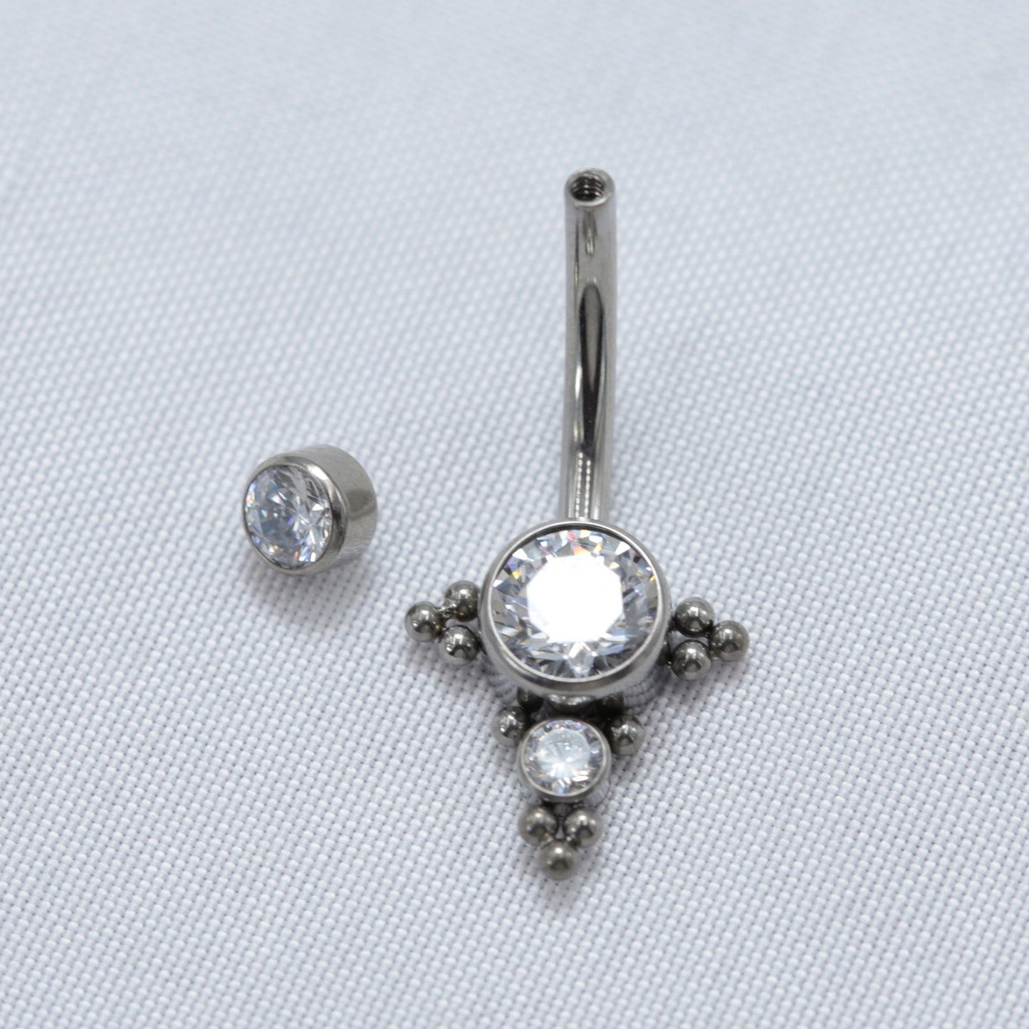 14G ASTM F136 Titanium Internal Thread Belly Button Ring