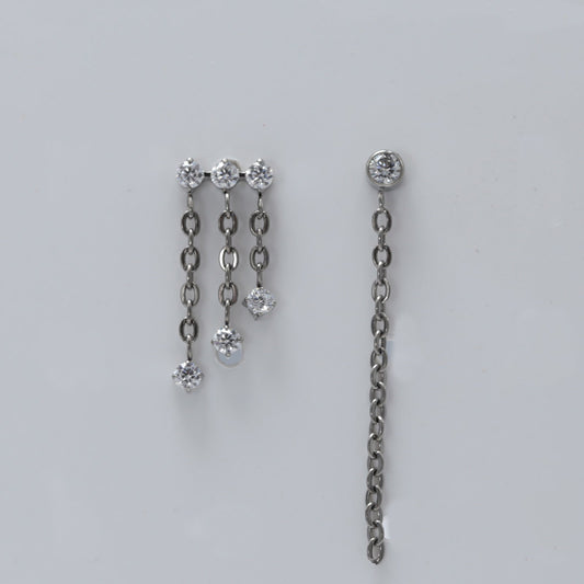 16G ASTM F136 Titanium Larbet Stud Pendant with Chain