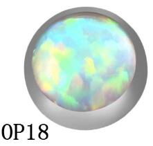 16G G23 Titanium Dermal Piercing Jewelry with Opal Ball