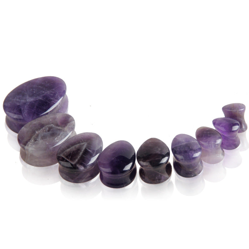 Size of Amethyst Stone Ear Tunnels